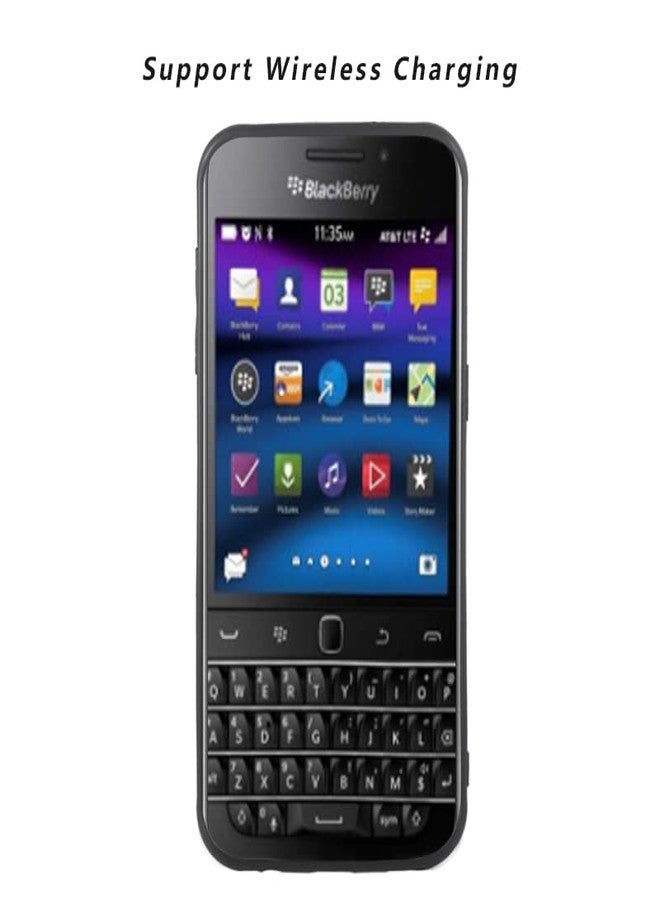 ELISORLI جراب ELISORLI متوافق مع هاتف BlackBerry Classic Q20 للرجال والنساء، متين، رفيع، نحيف، ملحقات هاتف محمول، مانع للانزلاق، مصنوع من مطاط TPU، سيليكون ناعم مقاوم للصدمات، غطاء واقٍ لهاتف SQC100 للرجال والنساء، أسود اللون - Image 3